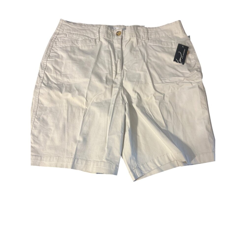 Kim Rogers Bermuda Shorts Khaki Sits at Waist Size 16 Vacation Cruise Wear NWT